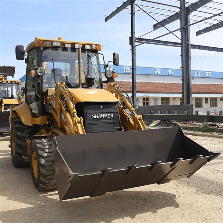 Backhoe Loader Cummin Engine 100HP Carraro Axles Bucket 1.0cbm Backhoe 0.3cbm